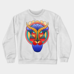 Colorful Bison Design Crewneck Sweatshirt